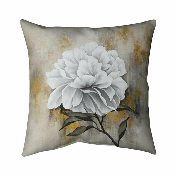 Fondo 20 x 20 in. White Peony-Double Sided Print Indoor Pillow FO2773647